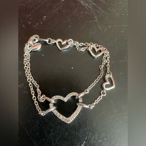 Silver Heart Charm Bracelet